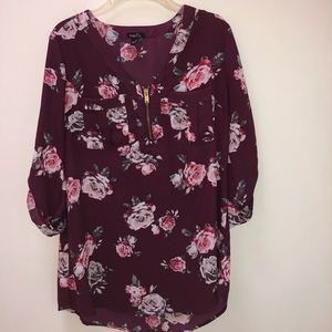 3 FOR $14!! Rue21 Floral 3/4 Sleeve Top